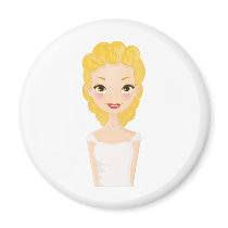 Blonde Girl magnets