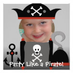 Blonde Girl Party Like a Pirate Birthday Invites