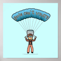 Blonde Girl Sky Diver Print