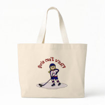 Blonde Girls Hockey Player Tote Bags