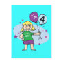 Blonde Girls I'm 4 4th Birthday Stationary Post Cards