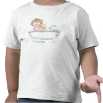 Blonde Hair Bath Time Tee Shirt