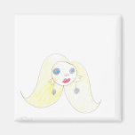 Blonde Haired Girl Fridge Magnets
