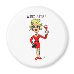 BLONDE JILLIE: "WINO-MITE" CARTOON PRINT FRIDGE MAGNETS