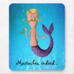Blonde Moustached Merman Mouse Mat