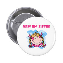 Blonde New Big Sister Tshirts and Gifts Pinback Buttons