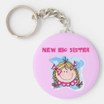 Blonde New Big Sister Tshirts and Gifts Key Chain