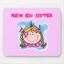 Blonde New Big Sister Tshirts and Gifts Mousemats