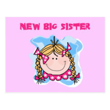 Blonde New Big Sister Tshirts and Gifts Postcard
