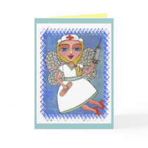 Blonde Nurse Fairy - RN LPN faerie card