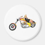 Blonde on a chopper fridge magnets
