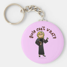 Blonde Pastor Girl Key Chain