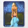 Blonde Pinup Girl Showing Her Naked Back Mousepad