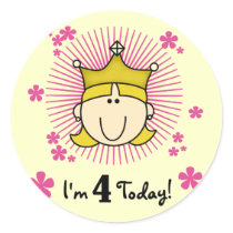 Blonde Princess 4th Birthday Tshirts and Gifts