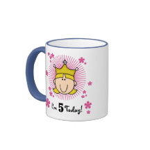 Blonde Princess 5th Birthday Coffee Mugs