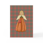 blonde pumpkin angel greeting card
