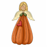 blonde pumpkin angel photo sculptures