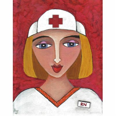 Blonde RN - folk art nurse Christmas ornament Acrylic Cut Outs by folkartblonde