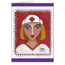 Blonde RN - thank you notes for nurses Greeting Cards