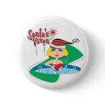 Blonde Santa's Vixen Button