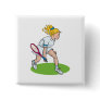 Blonde Tennis Girl Button