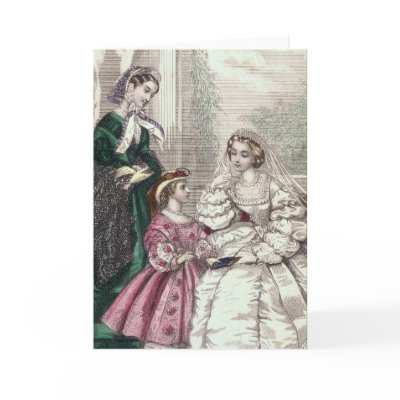 Blonde Victorian Bride Card for Weddings, Showers by AntiqueImages