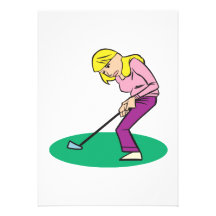Blonde Woman Golfer Personalized Announcement