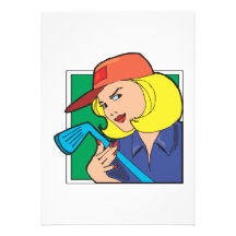 Blonde Woman Golfer Personalized Invite