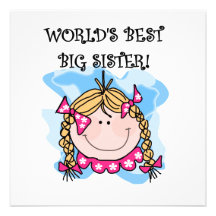 Blonde World's Best Big Sister Gifts Custom Invites