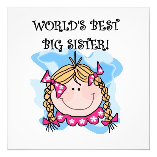 Blonde World's Best Big Sister Gifts Custom Invites