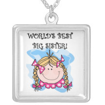 Blonde World's Best Big Sister Gifts Custom Jewelry