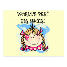 Blonde World's Best Big Sister Tshirts and Gifts Post Cards