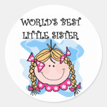 Blonde World's Best Little Sister Tshirts Sticker