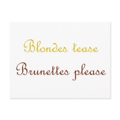Blondes&Brunettes Postcard by Moondial