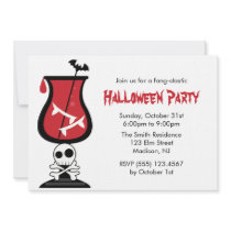 Blood and Fangs Halloween Party Invitations