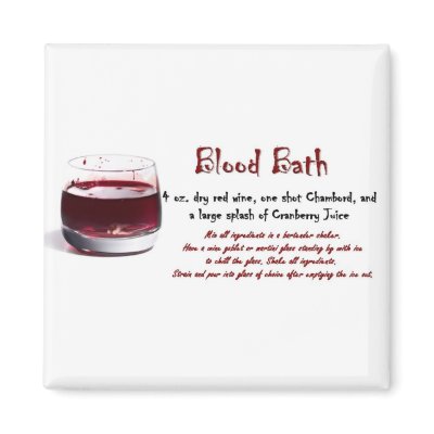 Blood Bath drink recipe Fridge Magnets by VampOut