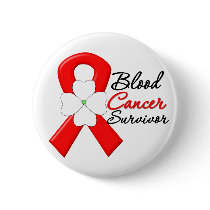 Blood Cancer Survivor Flower Ribbon Buttons