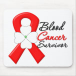 Blood Cancer Survivor Flower Ribbon mousepads