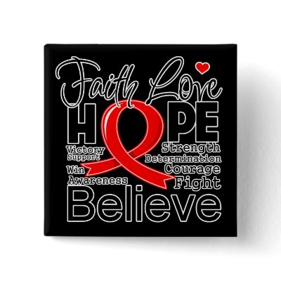 Blood Cancer Typographic Faith Love Hope Pins by cancerapparel