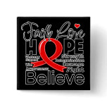 Blood Cancer Typographic Faith Love Hope Pins