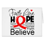 Blood Cancer Typographic Faith Love Hope Greeting Cards
