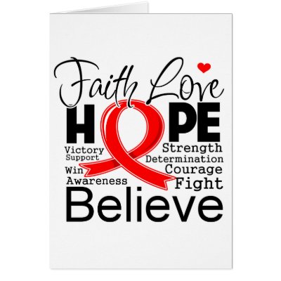 Blood Cancer Typographic Faith Love Hope Card by cancerapparel