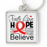 Blood Cancer Typographic Faith Love Hope Key Chains