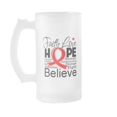 Blood Cancer Typographic Faith Love Hope Mugs by cancerapparel