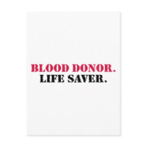 Blood Donor. Life Saver. Postcards