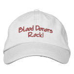 Blood Donors Rock! embroidered hats