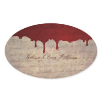 Blood Drip Oval Stickers