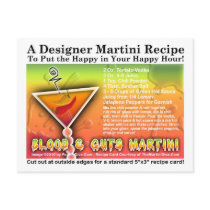 Blood & Guts Halloween Martini Recipe Postcard