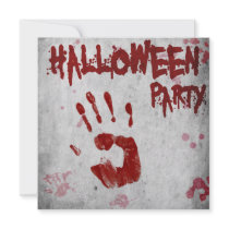 Blood Handprint Halloween Party Invitation
