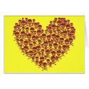 Blood Red Skull Heart cards